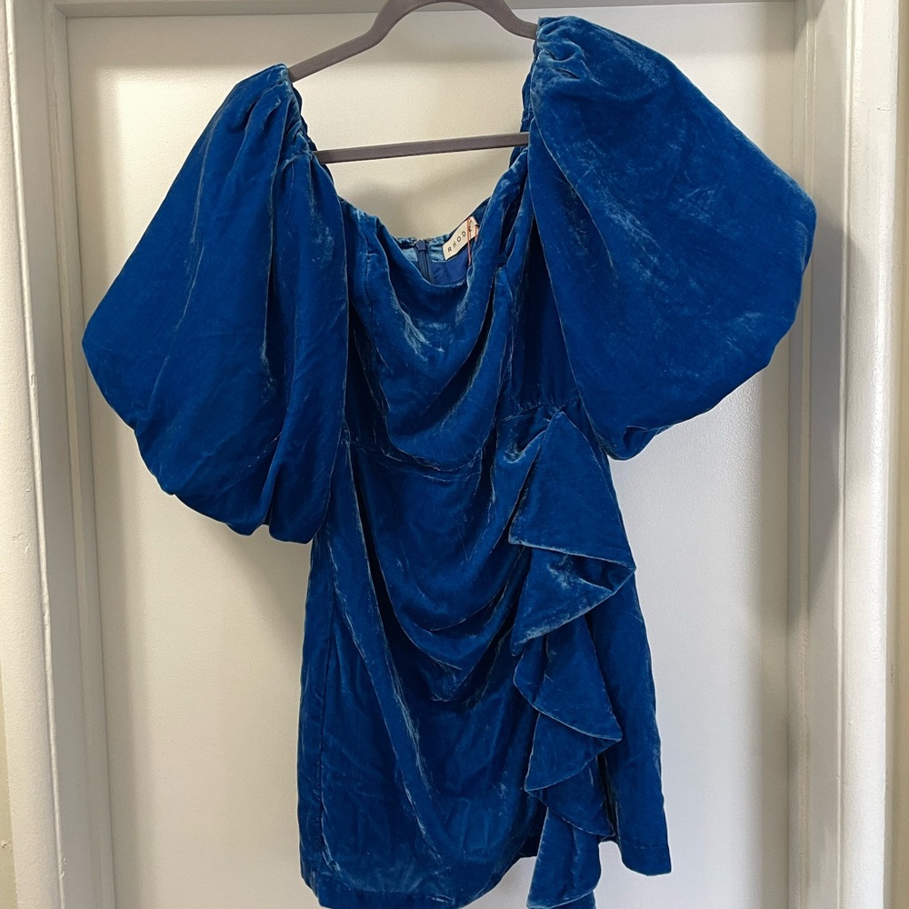RHODE Blue Velvet Dress